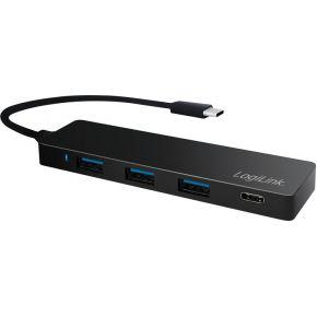 LogiLink UA0311 UA0311 USB-hub 4 poorten USB-A USB 3.1 Gen1 5 GBit/s Met USB-C stekker Zwart