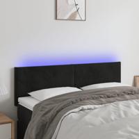 Hoofdbord LED 144x5x78/88 cm fluweel zwart - thumbnail