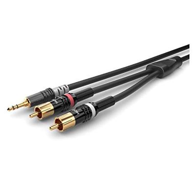 Sommer Cable HBP-3SC2-0030 Audio Aansluitkabel [1x Jackplug male 3,5 mm - 2x Cinch-stekker] 0.30 m Zwart