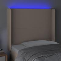 Hoofdbord LED 93x16x118/128 cm kunstleer cappuccinokleurig - thumbnail