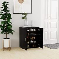 VidaXL Schoenenkast 60x35x70 cm bewerkt hout zwart - thumbnail