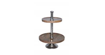 Houten Ronde Etagère 2 Lagen (50 cm)