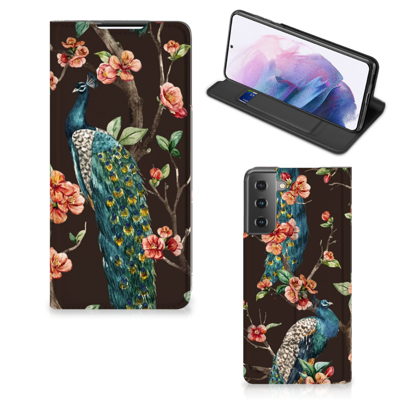 Samsung Galaxy S21 Plus | Hoesje maken | Pauw met Bloemen Samsung Galaxy S21 Plus | Hoesje maken | Pauw met Bloemen