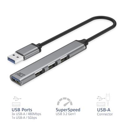 ACT Usb-a hub 3.0, 4 port usb-a - thumbnail