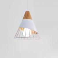 YWXLight E27 moderne verlichting ijzer massief hout hanger licht hangende lamp (wit) - thumbnail