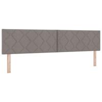 Stoffen Hoofdbord Geometrisch met hoofdeinde Taupe 200 cm Stof - thumbnail