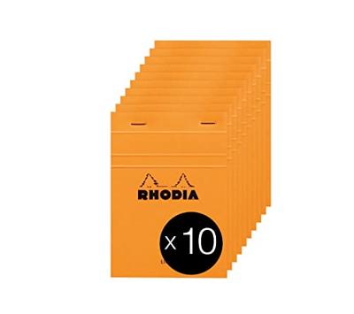 Schrijfblok rhodia a6 lijn 80vel 80gr oranje | 10 stuks