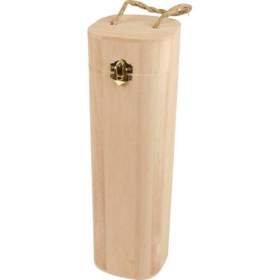 Creativ Company Houten wijndoos met lus, h: 34 cm, afm 10x10 cm, 1 stuk