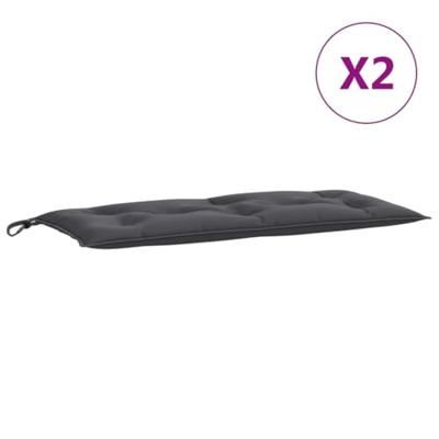 VidaXL Tuinbankkussens 2 st 100x50x7 cm stof gemêleerd antracietkleur