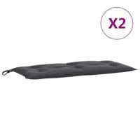 VidaXL Tuinbankkussens 2 st 100x50x7 cm stof gemêleerd antracietkleur - thumbnail