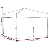 VidaXL Partytent inklapbaar met zijwanden 3x3 m antracietkleurig - thumbnail
