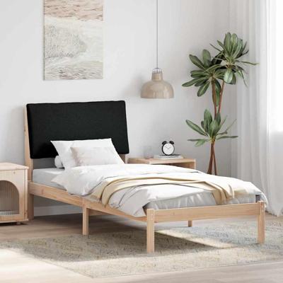 Bedframe Bruin en zwart 90 x 190 cm Massief grenenhout