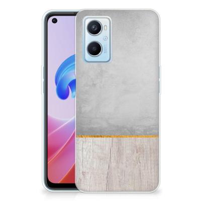 OPPO A96 | OPPO A76 | Bumper Hoesje | Wood Concrete OPPO A96 | OPPO A76 | Bumper Hoesje | Wood Concrete