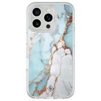 iPhone 16 Pro Max hybride hoesje - Marmer lichtblauw - thumbnail