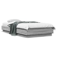 Bedframe met LED-verlichting grijs sonoma eikenkleur 90x200 cm - thumbnail