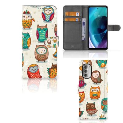 Motorola Moto G51 5G | Telefoonhoesje | Met pasjeshouder | Vrolijke Uilen