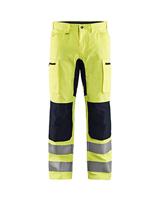 Blåkläder High-Vis broek met stretch 15851811 | High Vis Geel/Zwart | Maat 50 - 7330509703021 - thumbnail