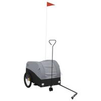 VidaXL Fietstrailer 30 kg ijzer zwart en grijs - thumbnail