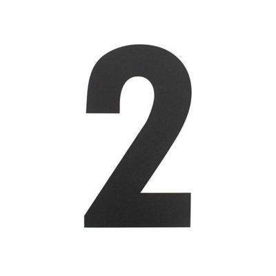 Huisnummer 2 XL hoogte 300mm rvs/mat zwart