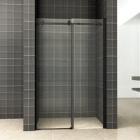 Nisdeur Wiesbaden Schuifbaar 2-Delig 120x200 cm 8 mm Nano Coating Mat Zwart - thumbnail