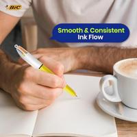 Bic Colours Sun 4-kleurenbalpen, medium, fashion inktkleuren, lichaam geel - thumbnail
