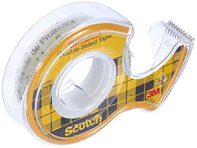 Scotch dubbelzijdige tape 12,7 mm x 6,3 m, dispenser + rolletje