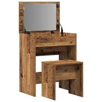 Kaptafel met lade Oud Hout 60 x 40 x 75 cm Bewerkt hout - thumbnail