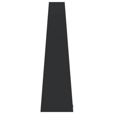 VidaXL Buitenhaard met houtopslag torenontwerp staal zwart