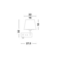 Lyora WandlampSavona zwart met witte kap - 9919151 - thumbnail