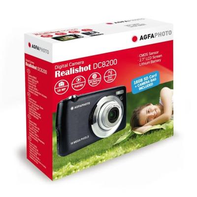 AgfaPhoto Realishot DC8200 Digitale camera 18 Mpix Zoom optisch: 8 x Zwart Incl. accu, Incl. tas Full-HD video-opname, Geïntegreerde accu