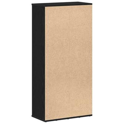 Boekenkast 50x25x104 cm bewerkt hout zwart eikenkleurig - thumbnail
