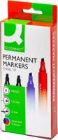 Q-CONNECT permanente marker, 2-5 mm, schuine punt, geassorteerde kleuren, etui van 4 stuks - thumbnail
