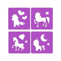 Dream Horse stoepkrijt eenhoorn met sjablonen, 10dlg. - thumbnail