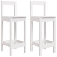 Barstoelen 2 st 40x41,5x112 cm massief grenenhout wit - thumbnail