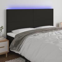 Hoofdbord LED 160x5x118/128 cm stof zwart - thumbnail