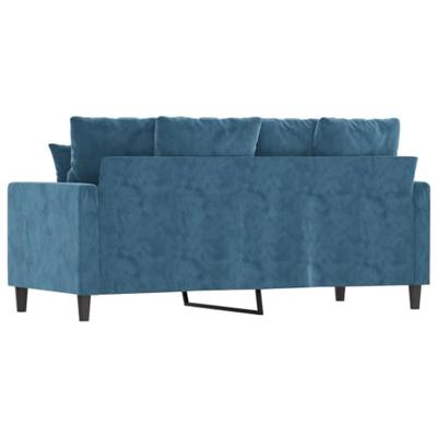 Tweezitsbank 140 cm fluweel blauw
