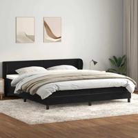 Boxspring met matrassen fluweel zwart 180x210 cm - thumbnail