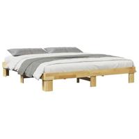 Bedframe zonder matras 180x200 cm massief hout eiken - thumbnail