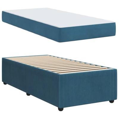 Bedframe met matras Blauw 90 x 190 cm Stof