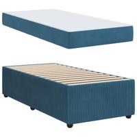 Bedframe met matras Blauw 90 x 190 cm Stof - thumbnail