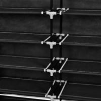 VidaXL Schoenenkast met hoes 115x28x110 stof zwart - thumbnail