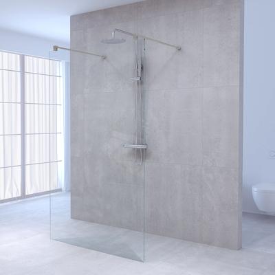 BRAUER Create Inloopdouche - vrijstaand 120x200cm - profielloos - antikalk - 8mm veiligheidsglas - geborsteld RVS 4JC7-120G