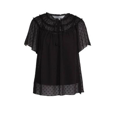 anytime top met ruffles zwart