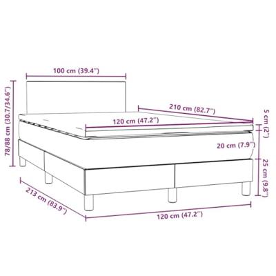 Boxspring met matras en LED fluweel donkerblauw 120x210 cm