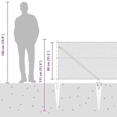 VidaXL Afrasteringspaal groen 10 x 0,8 m (13 mm gaas) staal en pvc