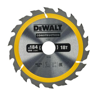 DeWALT Cirkelzaagblad voor Hout | Construction | Ø 184mm Asgat 30mm 18T - DT1941-QZ