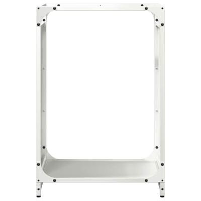 VidaXL Brandhoutrek 44x28x65 cm koudgewalst staal wit