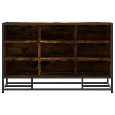 Schoenenbank 84x40x53,5 cm bewerkt hout en metaal gerookt eiken