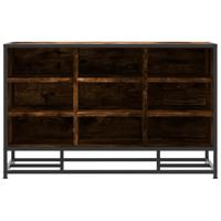 Schoenenbank 84x40x53,5 cm bewerkt hout en metaal gerookt eiken - thumbnail