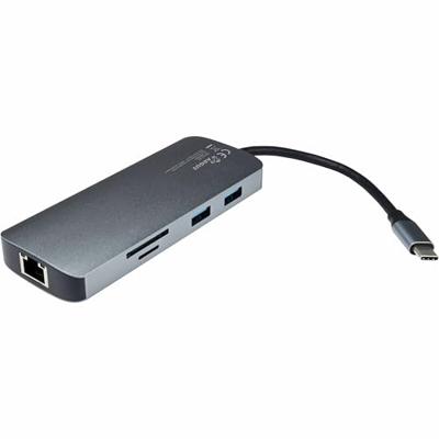 Inter-Tech Adapter Argus H-428 7in1, USB C, HDMI 4K, PD 100W